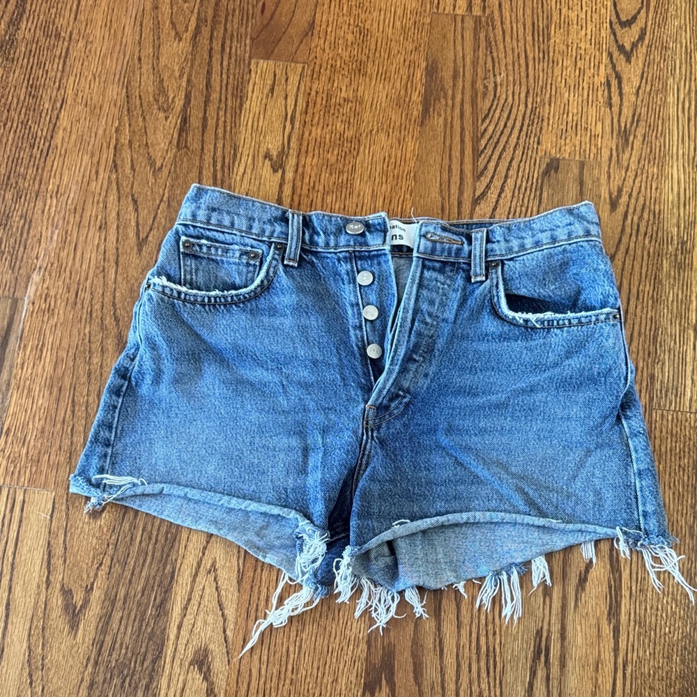 Reformation Blue Jean Shorts